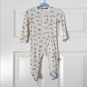 Magnetic Me Construction Trucks Footie Pajamas 0-3 Months